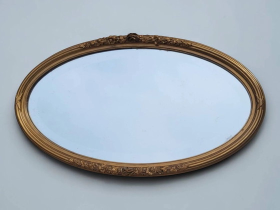 Oval mirror in gilded wood, Louis XVI style (photo 7 of 12)
