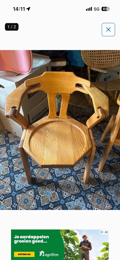 4 chaises vintage authentiques