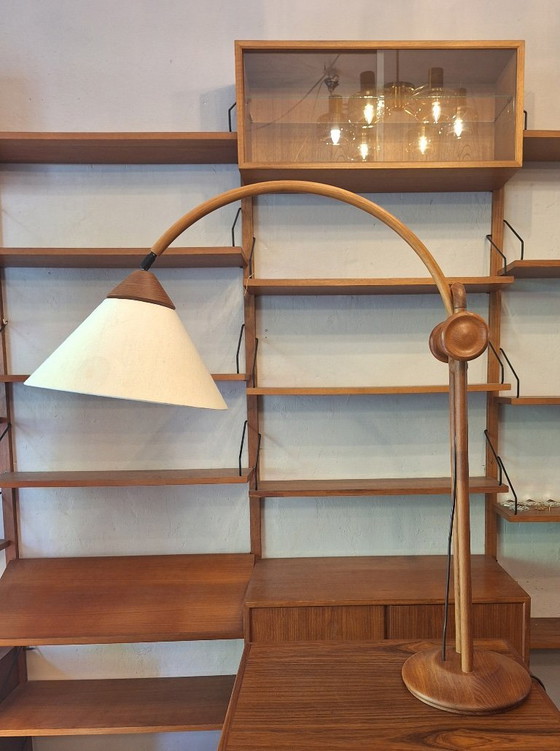 Image 1 of Lampe de table en teck multiréglable Domus, Danemark 1970