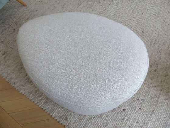 Image 1 of Set aus 2 Poufs des Modells „Caillou“, Design CARAVANE, aus strukturierter Baumwolle und Leinen