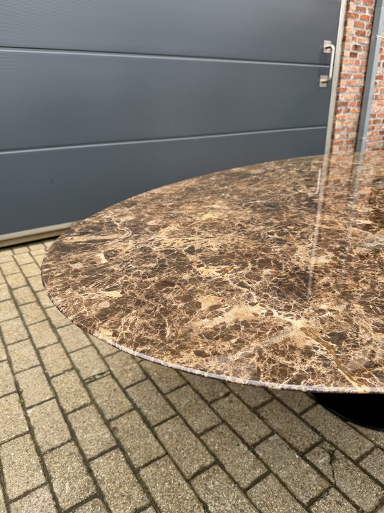 Image 1 of Original oval Knoll Tulip dining table (244cm) Emperador