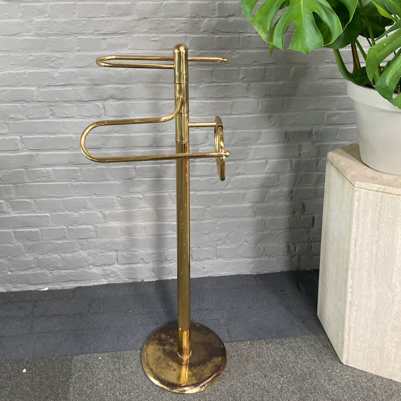 Victorian brass towel rack