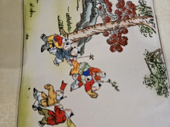 Unique Chinese paper roll Folk Art Tianjin, Wall decoration, Multi Color (photo 3 of 11)