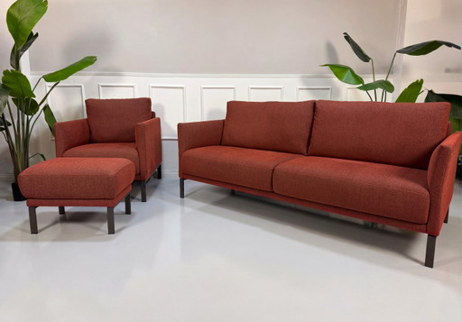Rolf Benz Cara designbank + Sessel Rot bank