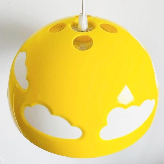 Image 1 of Ikea Skoljig Cloud Lampe Pendelleuchte Gelb Weiß Henrik Preutz 1990er Jahre