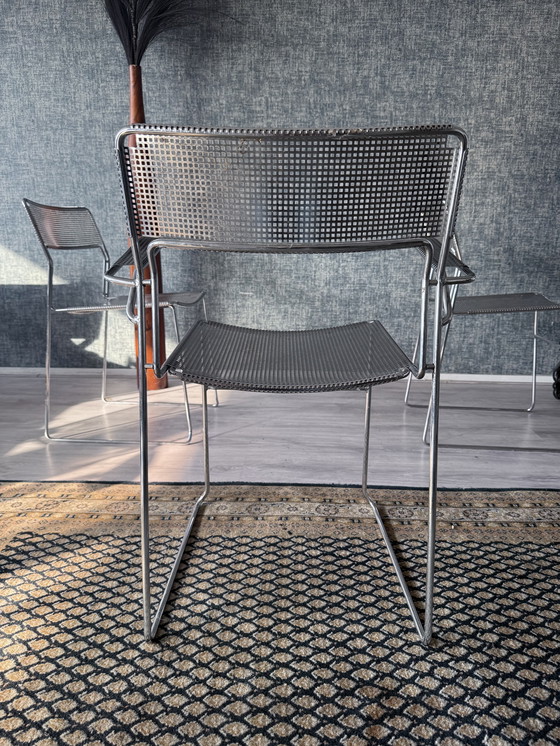 Image 1 of Juego de 3 sillas apilables cromadas "Sultana" de Arrben International, ca 80s