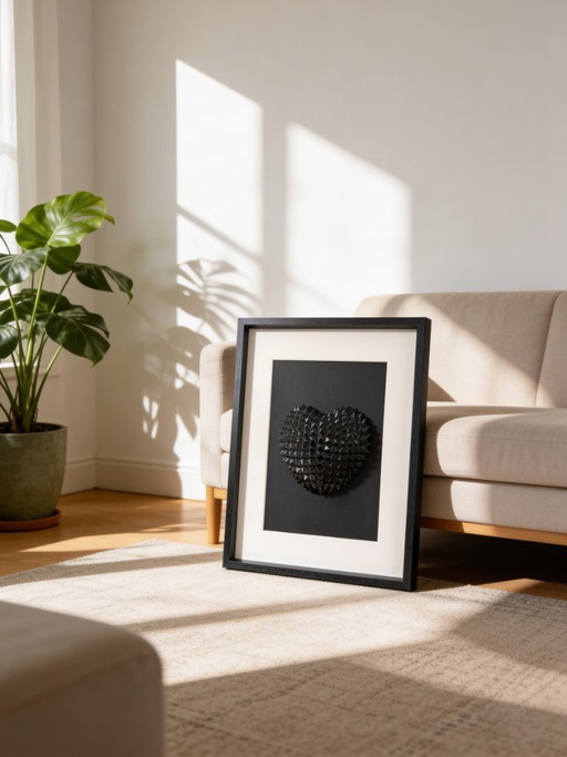 3D Printed Black Cristal Heart