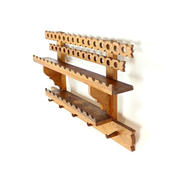 Image 1 of Mensola da parete in legno di arte popolare di metà secolo, Cecoslovacchia, anni '50