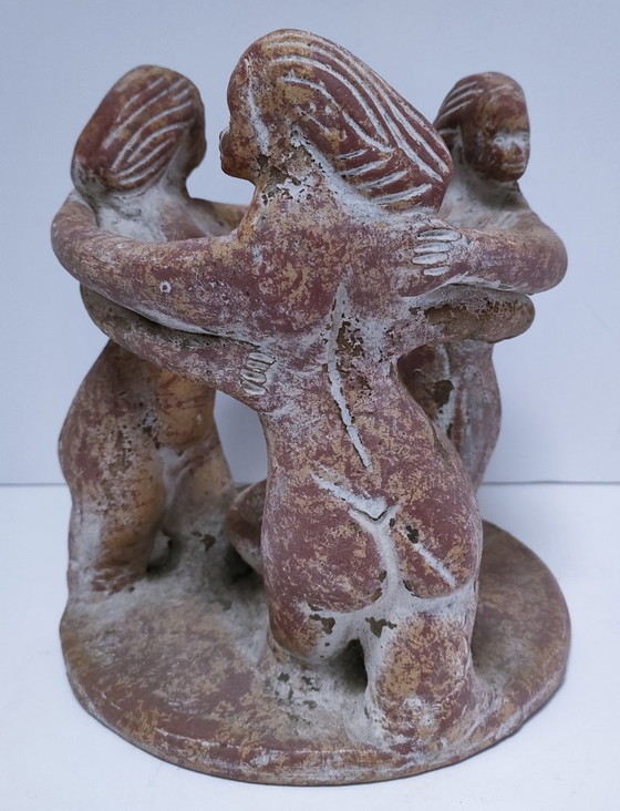 Image 1 of portacandele centrale in ceramica terracotta