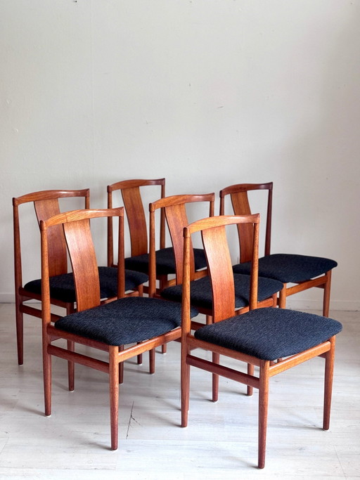 6 sedie da pranzo vintage danesi – Henning Sørensen per Danex (anni '60)