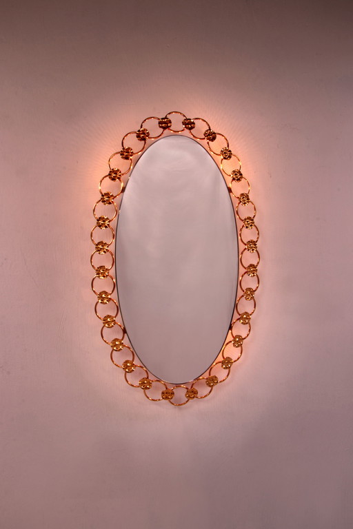 Illuminate Wandspiegel Hollywood Regency Style gold