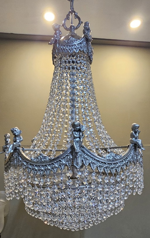 Chandelier – kroonluchters, Crystal, Brass