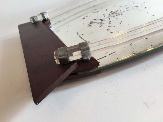 Image 1 of Specchio Art Déco e vassoio in legno Francia