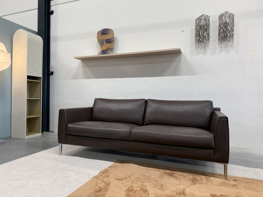 Canapé 3 places Heelz en cuir marron, modèle Design on Stock – 3 5 zitsbanken, Leather