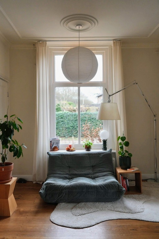 Divano originale Togo Ligne Roset a 2 posti in un esclusivo tessuto a coste/velluto a coste verde mare