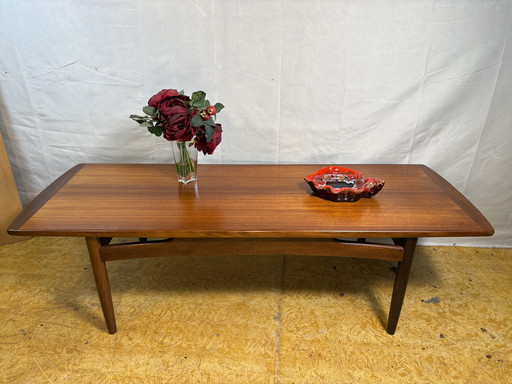 G-Plan Brasilia Coffee Table in Teak & Afromosia 1960s  This elegant mid-century coffee table — part of the celebrated “Brasilia