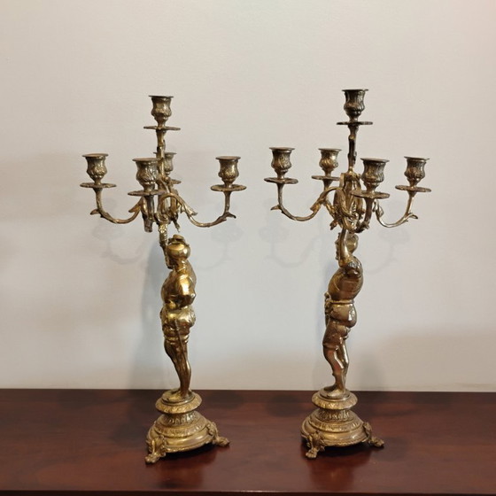 Image 1 of Paar Kandelaber mit Ritterfiguren