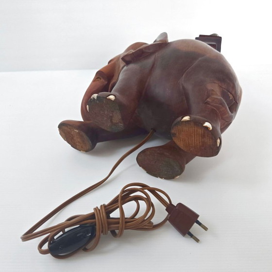 Image 1 of MAGNIFIQUE LAMPE ELEPHANT VINTAGE ART DECO 1940 1950 EN BOIS MASSIF 40S 50S