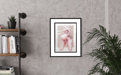 Yvon Adam rare erotic painting circa 1985 - framed