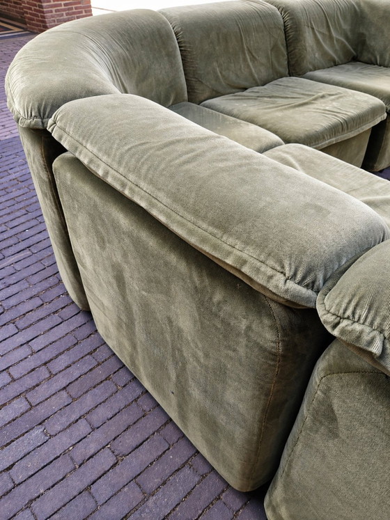 Image 1 of Vintage modulaire grote groene bank