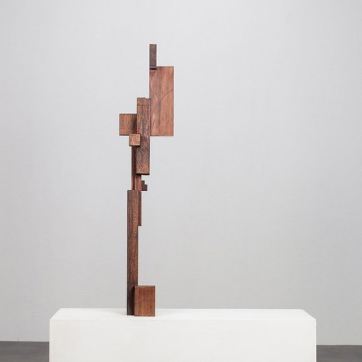 Scultura astratta costruttivista in legno, Paesi Bassi, anni '70 – beeldhouwkunst, Wood (photo 2 of 8)