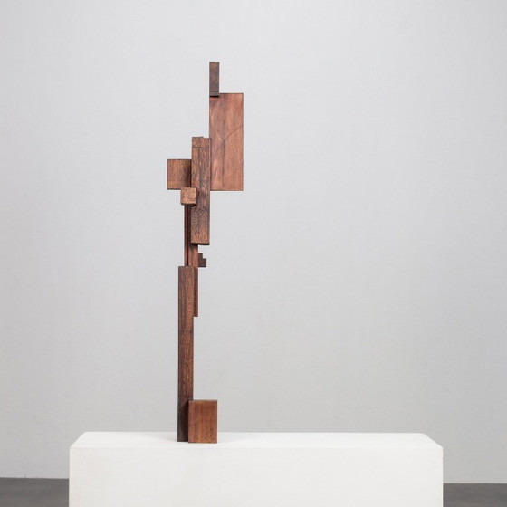 Scultura astratta costruttivista in legno, Paesi Bassi, anni '70 – Sculture, Wood (photo 2 of 8)