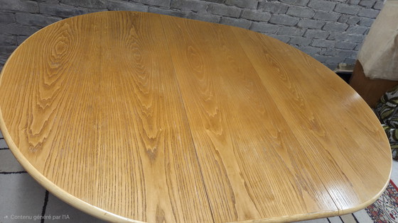 Image 1 of Mesa de comedor de madera y ratán, 1970
