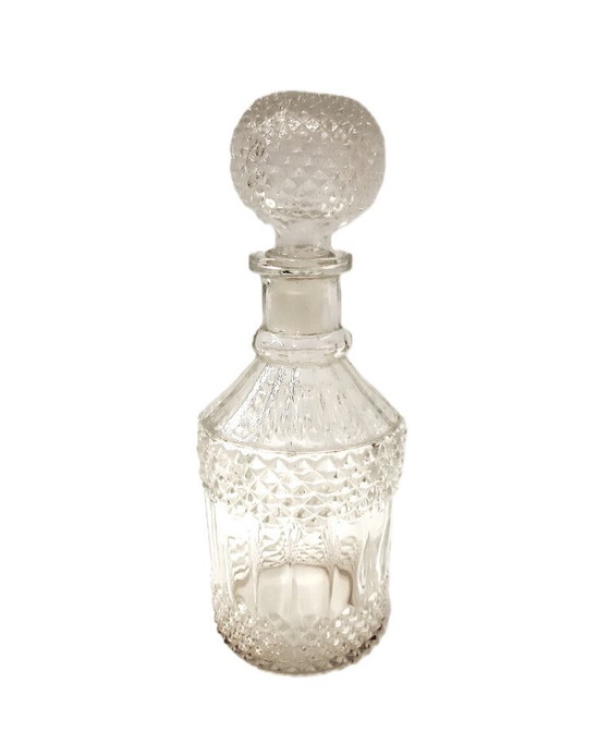 Image 1 of Vintage Pressed Glass Decanter with stopper