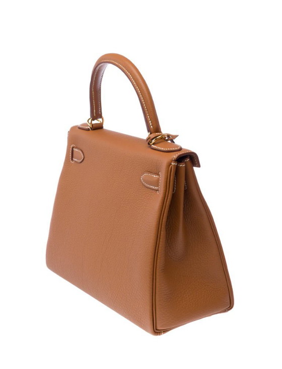 Image 1 of Sac HERMES Kelly 28 en Cuir Doré - 103350
