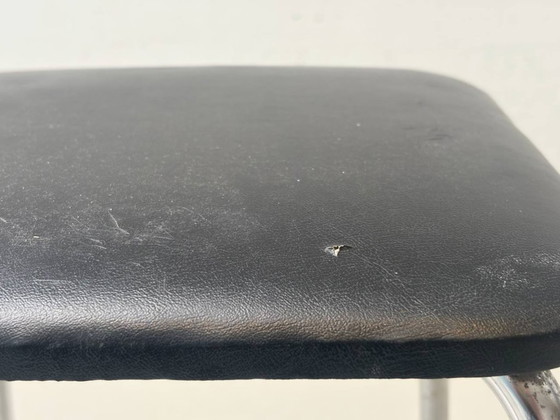 Image 1 of Tabouret Kelko avec assise en similicuir noir, années 1960