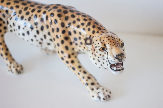 Image 1 of Leopardo Ronzan d'epoca - Ceramica dipinta a mano - Italia 1970 ca.