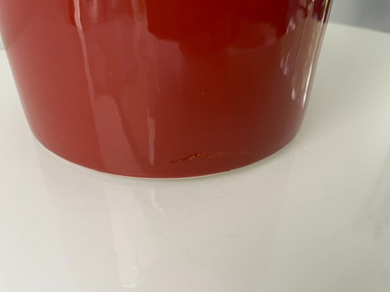 Image 1 of Decorative ceramic jug with white and terra glaze