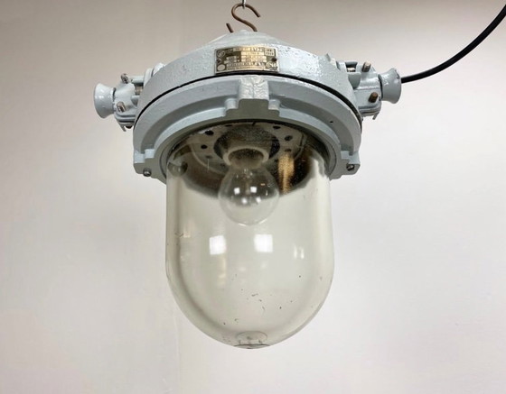 Image 1 of Lampada a sospensione antideflagrante industriale grigia, anni '70
