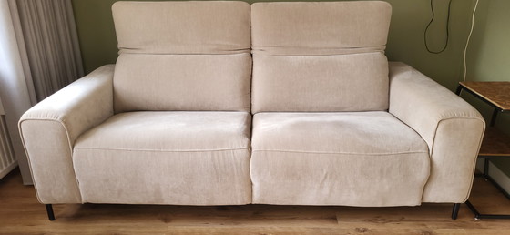 Image 1 of Electric Adjustable 3-Seater Sofa, Color Beige/Taupe