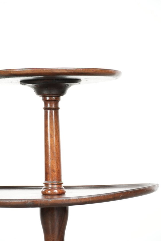 Image 1 of Prachtige Antieke Engelse Eikenhouten Etagere/Bijzettafel Uit De 19e Eeuw