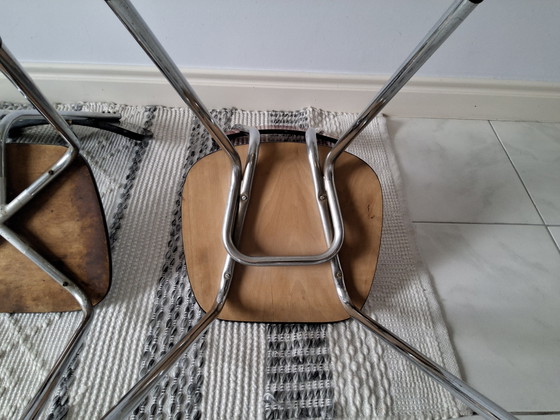 3 chaises de cuisine vintage en Formica J 50/60 – Chaises de salle à manger, Metal, Wood (photo 11 of 11)