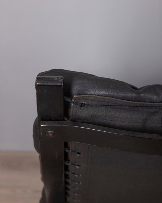 Image 1 of Een paar vintage leren fauteuils uit de jaren 70, model "Siesta", ontworpen door I. Relling voor Westnofa.