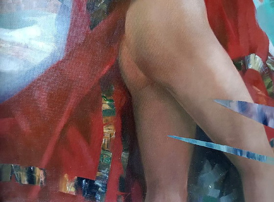 Original Oil Painting Abstract Expressionism Figurative Girl Nude – Paintings & Drawings, Canvas (photo 3 of 8)
