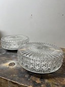 2 large vintage crystal prism ceiling lamps