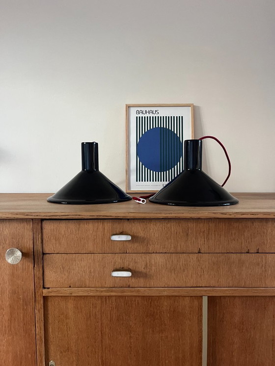 Image 1 of Vintage Holmegaard P&T pendel set of 2 - Michael Bang - Danish design lamp 