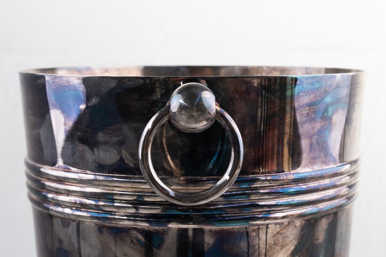 Image 1 of Silver-Plated Champagne Bucket Marked Christofle France, 1950s