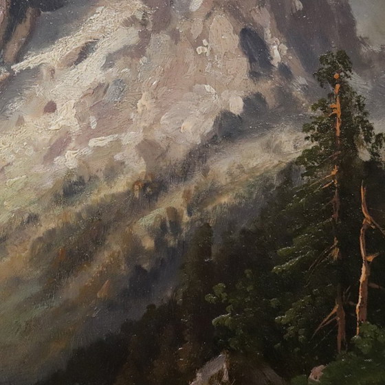 Image 1 of Mountain Landscape, Oil Painting on Board