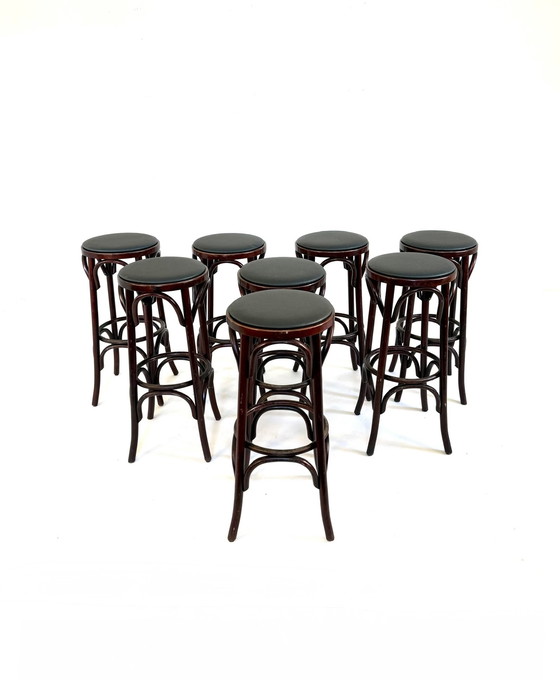 Image 1 of 2x vintage bentwood barkruk ‘80