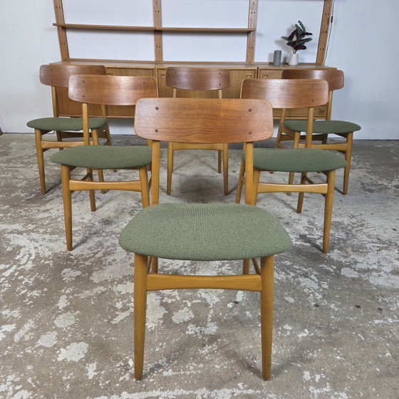 Image 1 of 6x Vintage jaren 60 Deense eetkamerstoel Scandinavisch retro