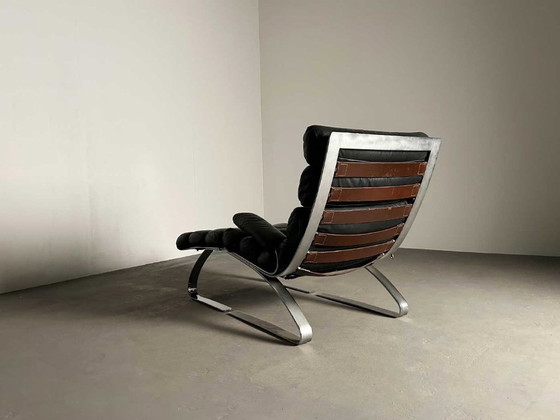 'Sinus' Lounge Chair & Ottoman by Adolf & Schröpfer for Cor, 1973 – Chairs and lounge chairs, Leather, Metal (photo 8 of 10)