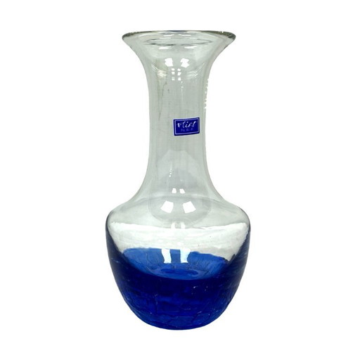 "Flirt" Glass Vase by R&B Ritzenhoff Breker – Cobalt Crackle Glass – 1990s