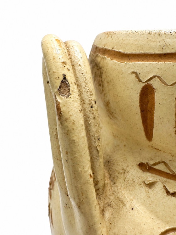 Image 1 of Vintage Italiaanse keramische vaas uit de jaren 1950/60 - Archaïsche griffioenversiering - W.1180