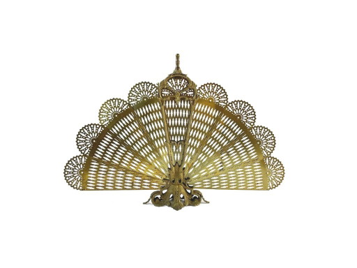 Paravent de cheminée vintage en laiton français en forme de paon, début à milieu du XXe siècle – decoratieve objecten, Brass