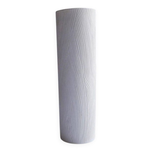 Mid-century modern Op-Art Studio Line bisque porcelain vase by Werner Schreib for Rosenthal, 1960s