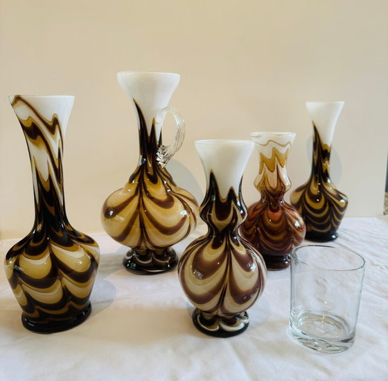 Image 1 of Satz italienischer Vasen und Krug - Opalina Fiorentina (Empoli, 1960-70er Jahre)